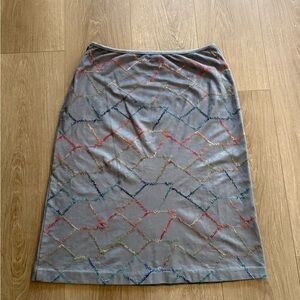 Vintage America Gray Skirt with Colorful Pattern